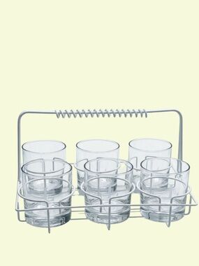 Vintage old fashioned glasses scrip L initial set 6